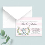 Little Elephant Baby Shower Invitation Template