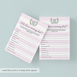Printable Elephant Baby Shower Game Who Knows Mommy Best