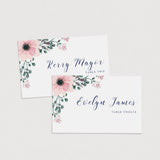 Floral Place Cards for Bridal Shower Table Decorations