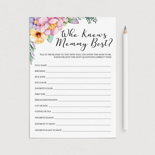 Instant download baby girl who knows mommy best game by LittleSizzle