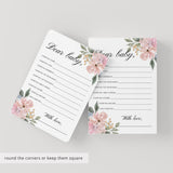 Whimsical Baby Wishes Printable - Floral Watercolor