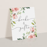 Baby shower book table sign instant download flower theme by LittleSizzle