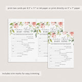 Name That Baby Song Baby Shower Games Floral Theme
