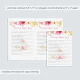 Pink nursery rhyme quiz with answer key for girl baby shower by LittleSizzle