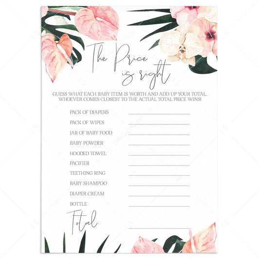 Summer Baby Shower The Price Is Right Game Printable by LittleSizzle