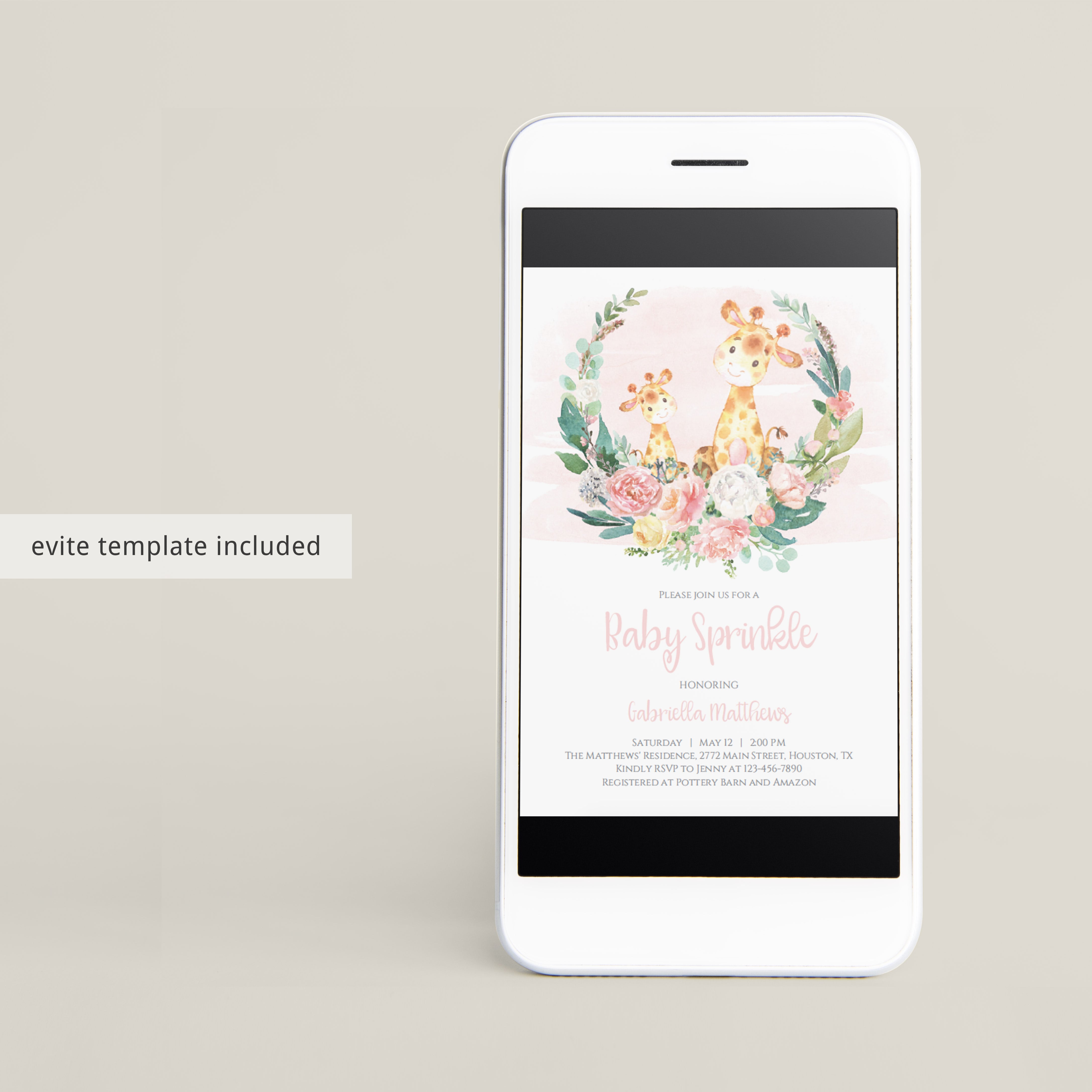 Baby sprinkle evite template digital files by LittleSizzle