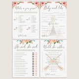 Tribal Baby Shower Games Bundle Instant Download by LittleSizzle