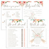 Tribal Baby Shower Games Bundle Instant Download by LittleSizzle