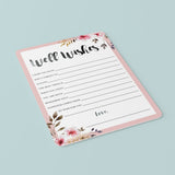 Spring Wedding Well Wishes Cards Printable