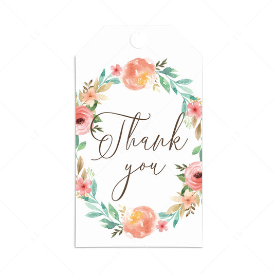 Floral Thank You Favor Tag Template Download by LittleSizzle