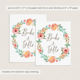 Printable Book Table Sign for Floral Baby Shower