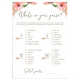 Whats In Your Purse Baby Shower Game Instant Download by LittleSizzle