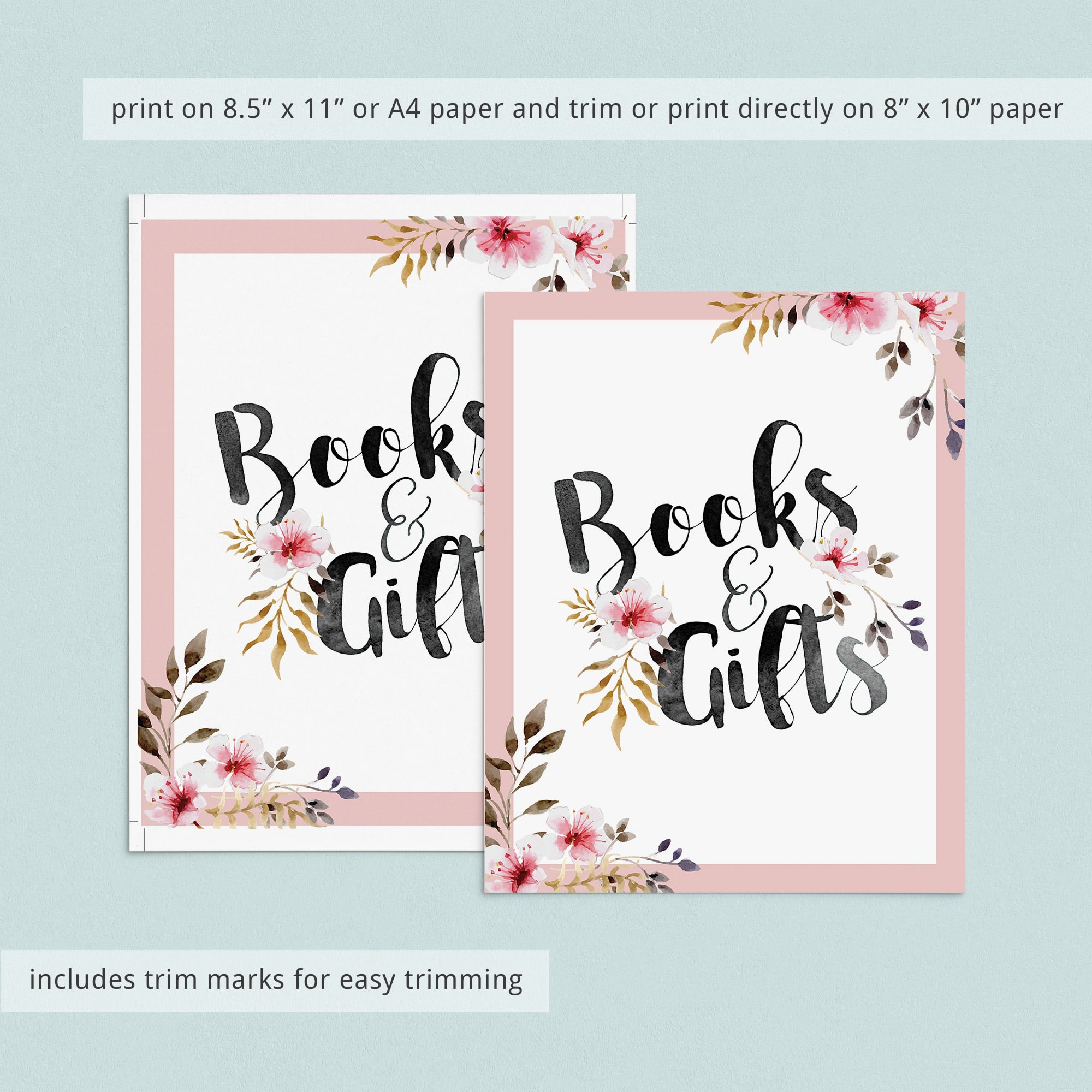 Watercolor flowers on baby shower gift table sign by LittleSizzle