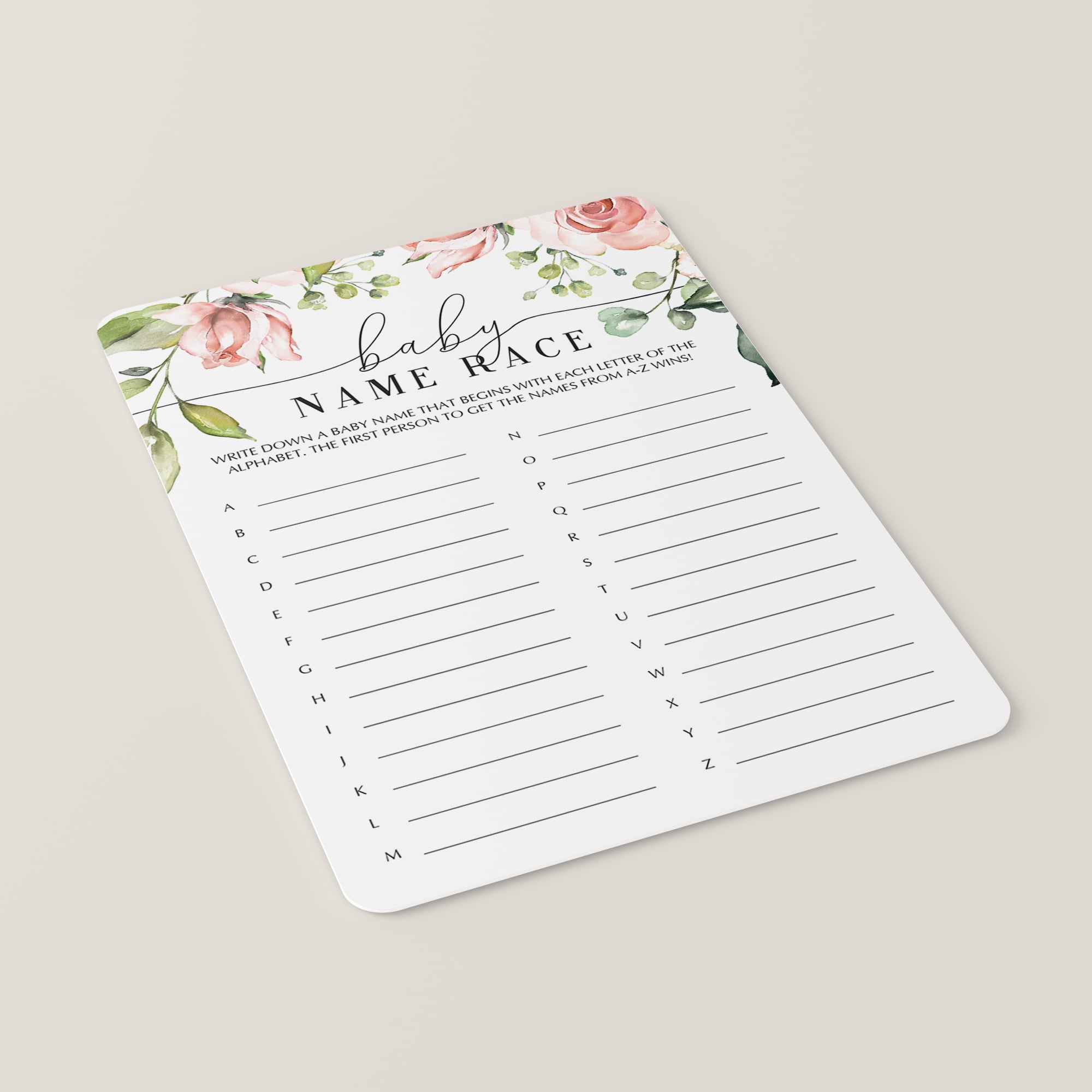Guess baby's name game for floral baby shower by LittleSizzle
