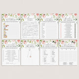 pink flowers bridalshower games package printables by LittleSizzle