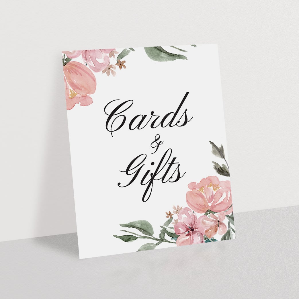 Printable cards and gifts sign for whimsical shower by LittleSizzle