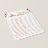Unicorn Baby Shower Game Nursery Rhymes Printable