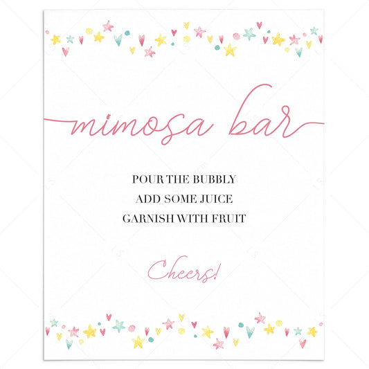 Pink and yellow sign for mimosa bar download by LittleSizzle