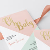 Pink and Gold Baby Shower Invitations by LittleSizzle