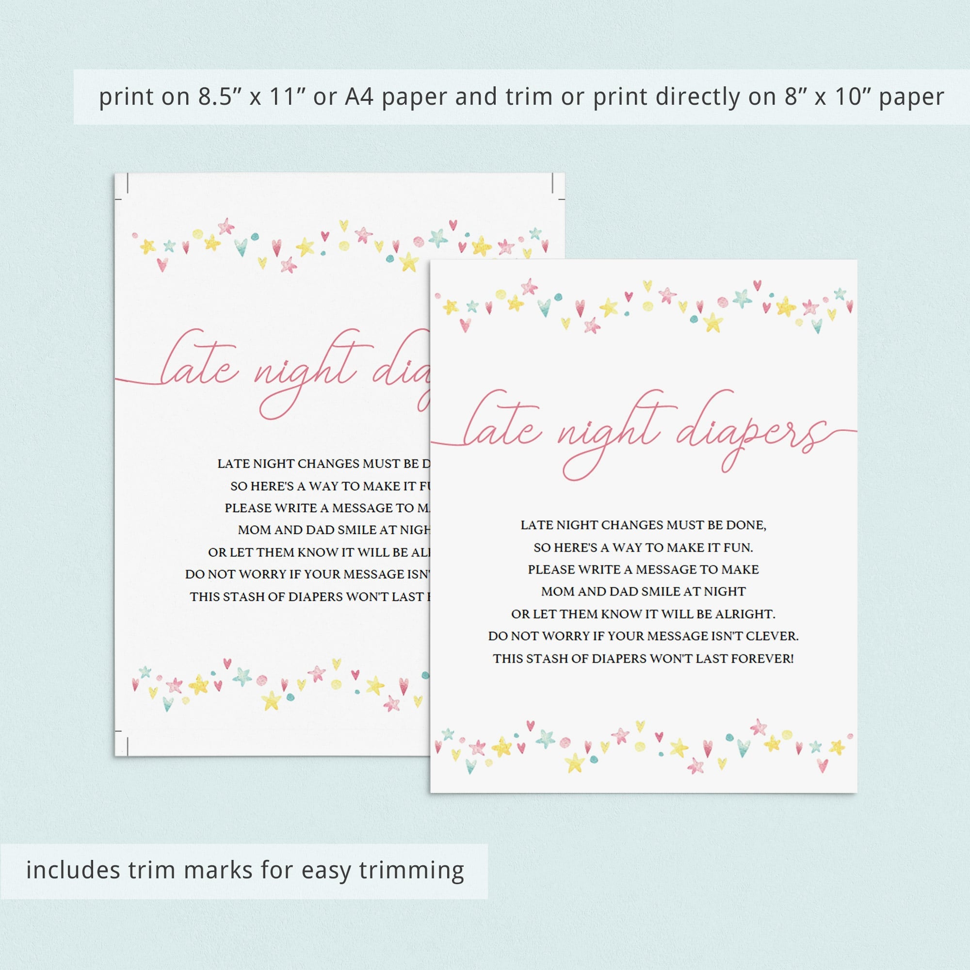 Editable shower decor for diaper thoughts station by LittleSizzle