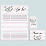 Pink Party Supplies Elephant Theme Instant Download by LittleSizzle