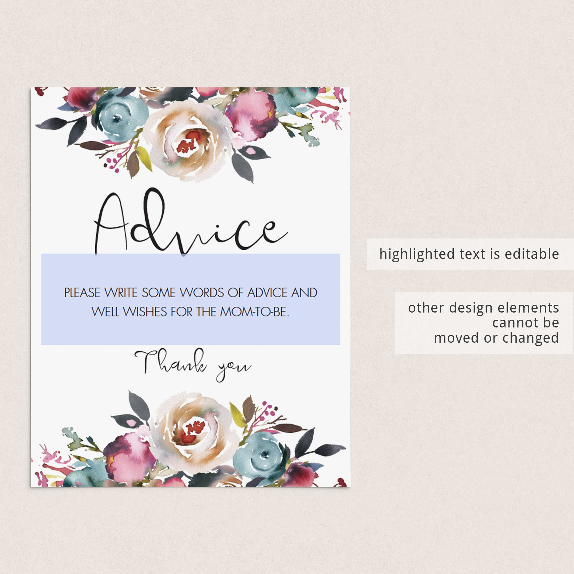 Pink and purple flower baby shower decor printables by LittleSizzle