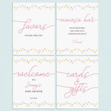 Pink, Mint and Yellow Baby Shower Decor Bundle for Girl by LittleSizzle