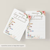 Floral Baby Shower Game Emoji Pictionary Printable