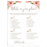 Phone Raid Game Printable for Tribal Baby Shower Party by LittleSizzle