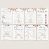 Floral Baby Games Bundle Printable Pink and Green by LittleSizzle