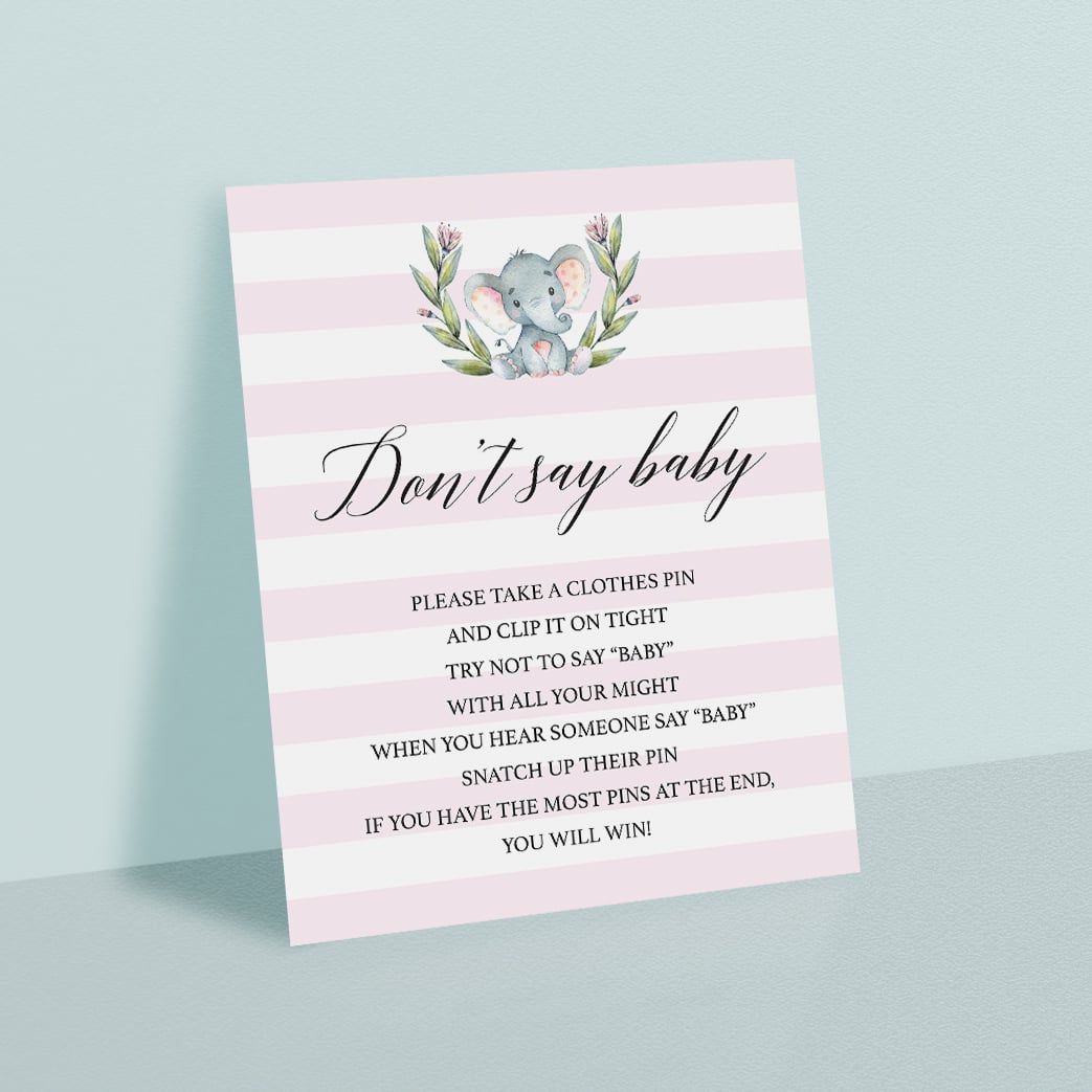 Printable instructions for baby shower game dont say baby by LittleSizzle