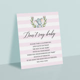 Printable instructions for baby shower game dont say baby by LittleSizzle