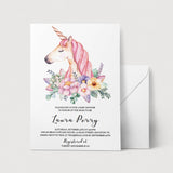 Unicorn baby shower invitation template for girls by LittleSizzle
