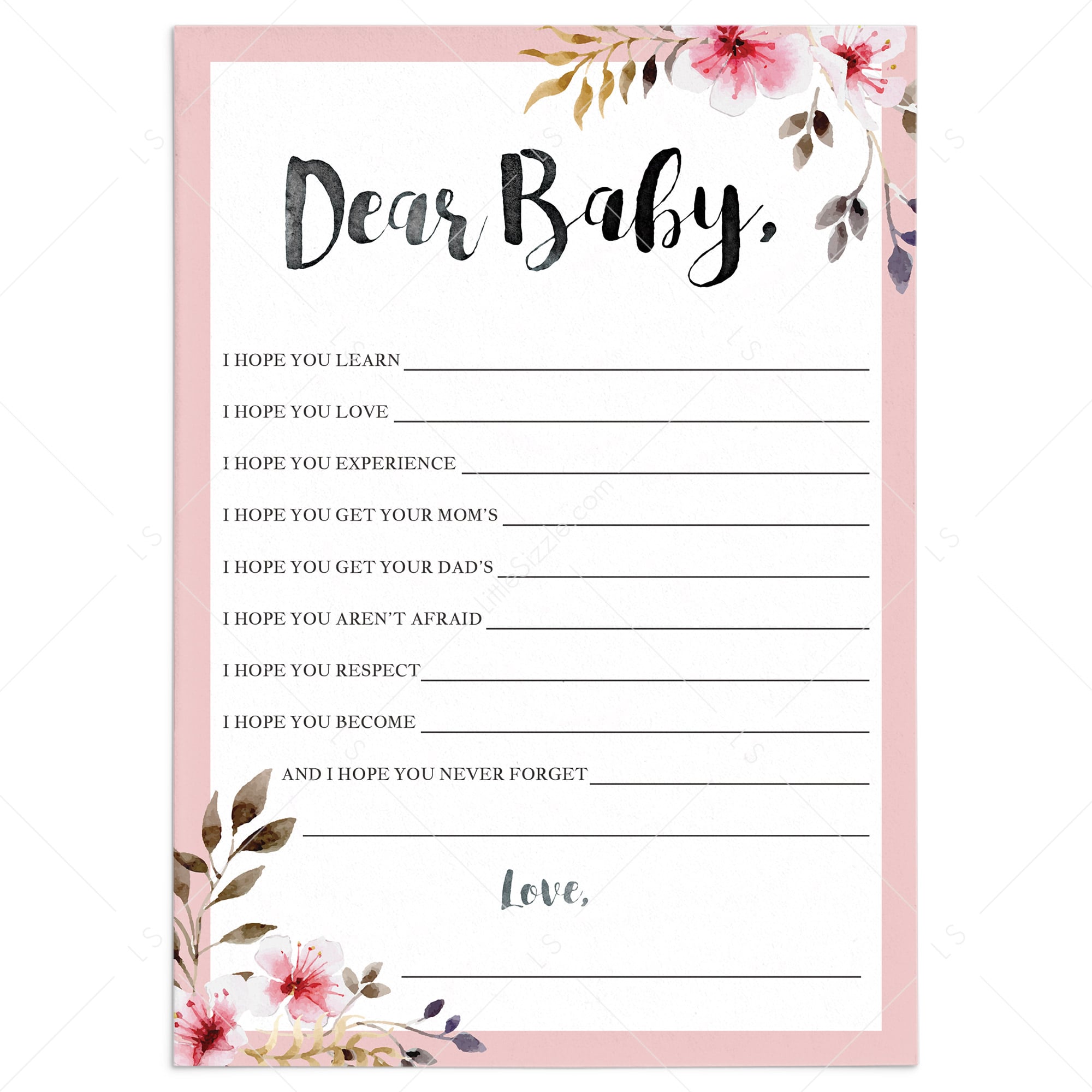 baby shower wishes card