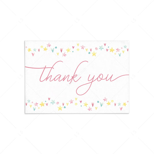 Pink and yellow thank you card download PDF by LittleSizzle