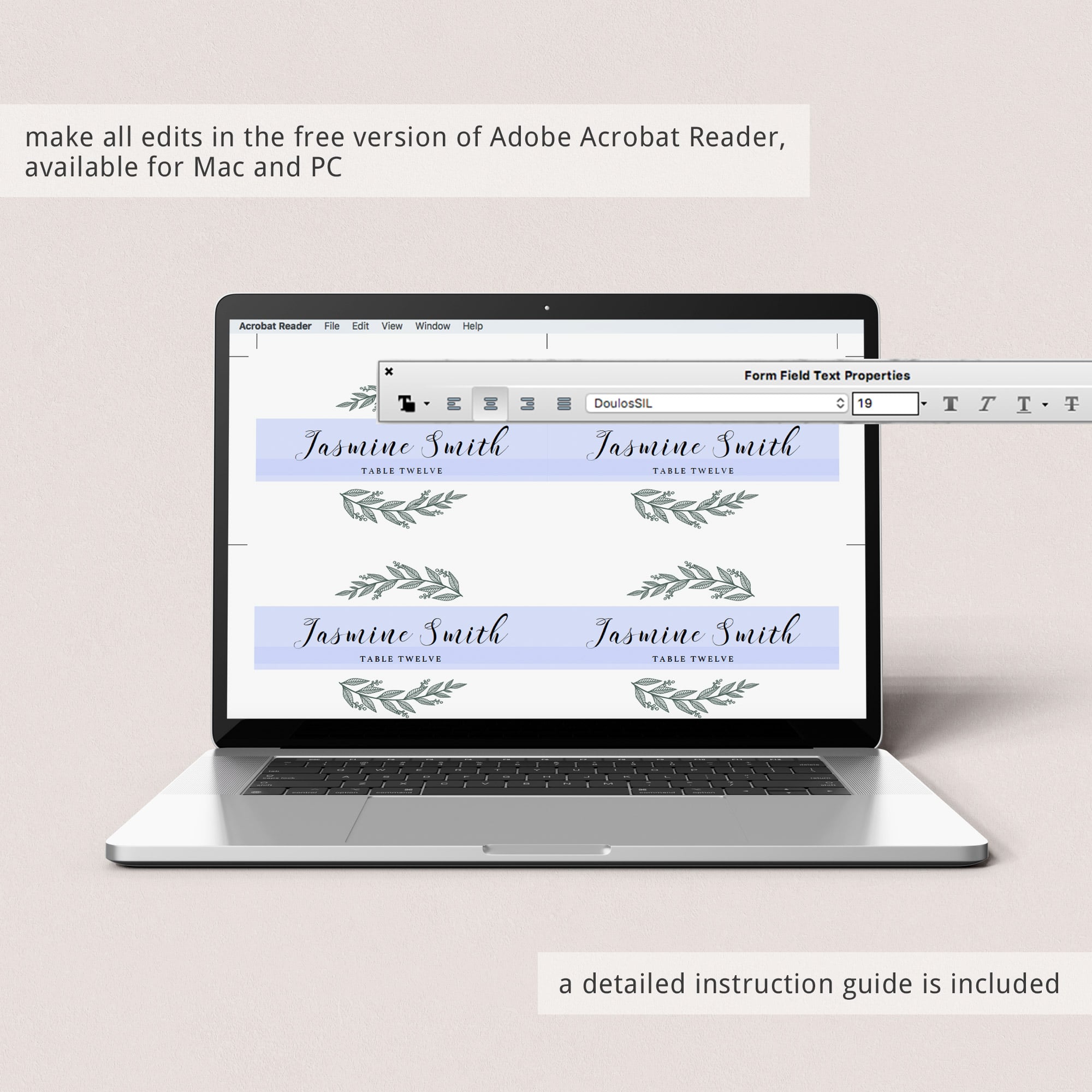 Botanical wedding place cards by LittleSizzle