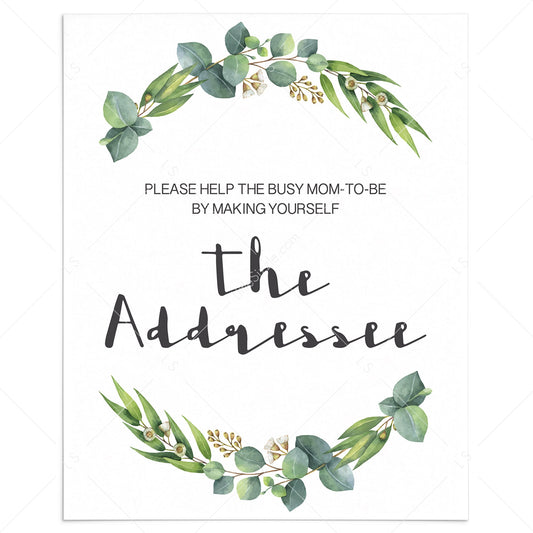 Printable baby shower address station sign by LittleSizzle