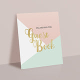 Mint and gold please sign the guest book sign by LittleSizzle