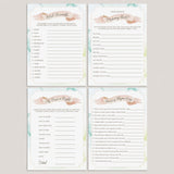 Watercolor Baby Shower Games Package of 4 Printables by LittleSizzle