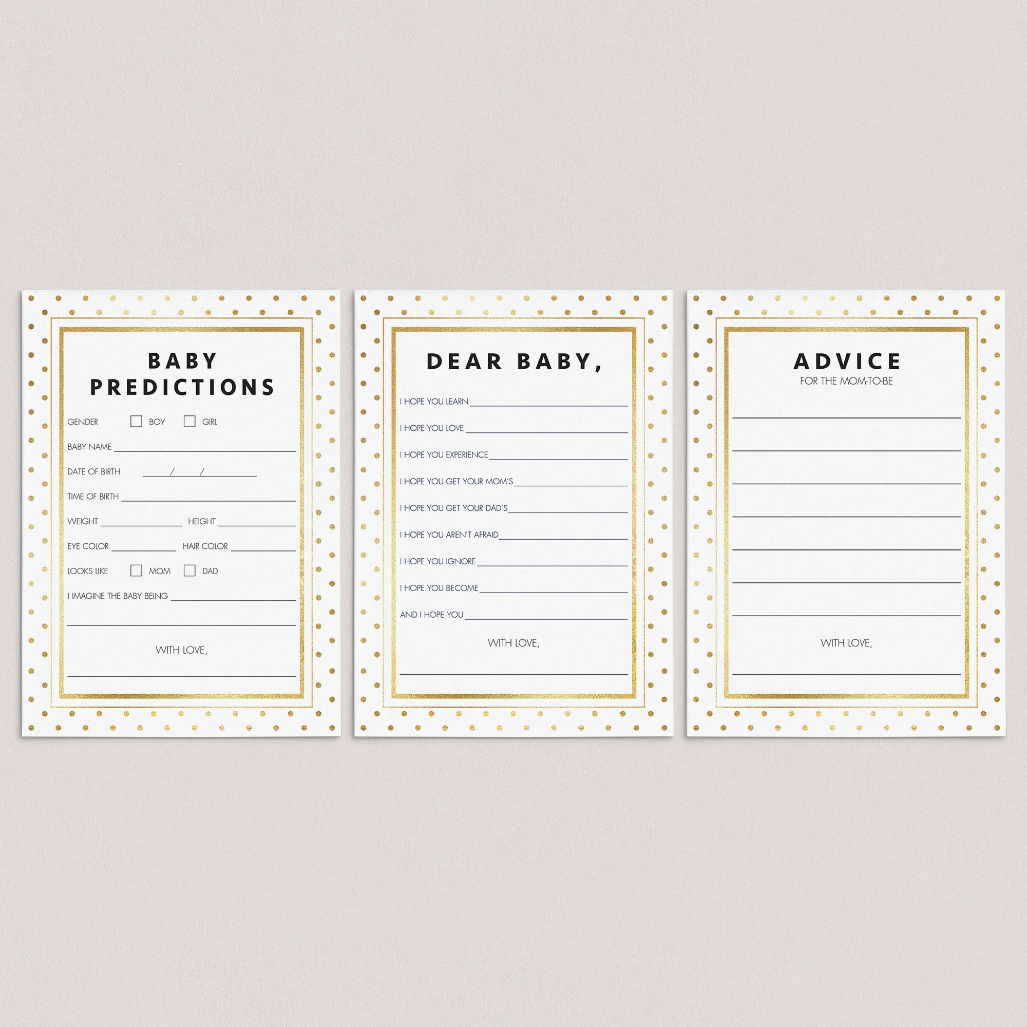 Neutral shower games gold themed baby shower by LittleSizzle