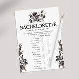 Bride or Die Bachelorette Party Games Bundle Black Floral Skull