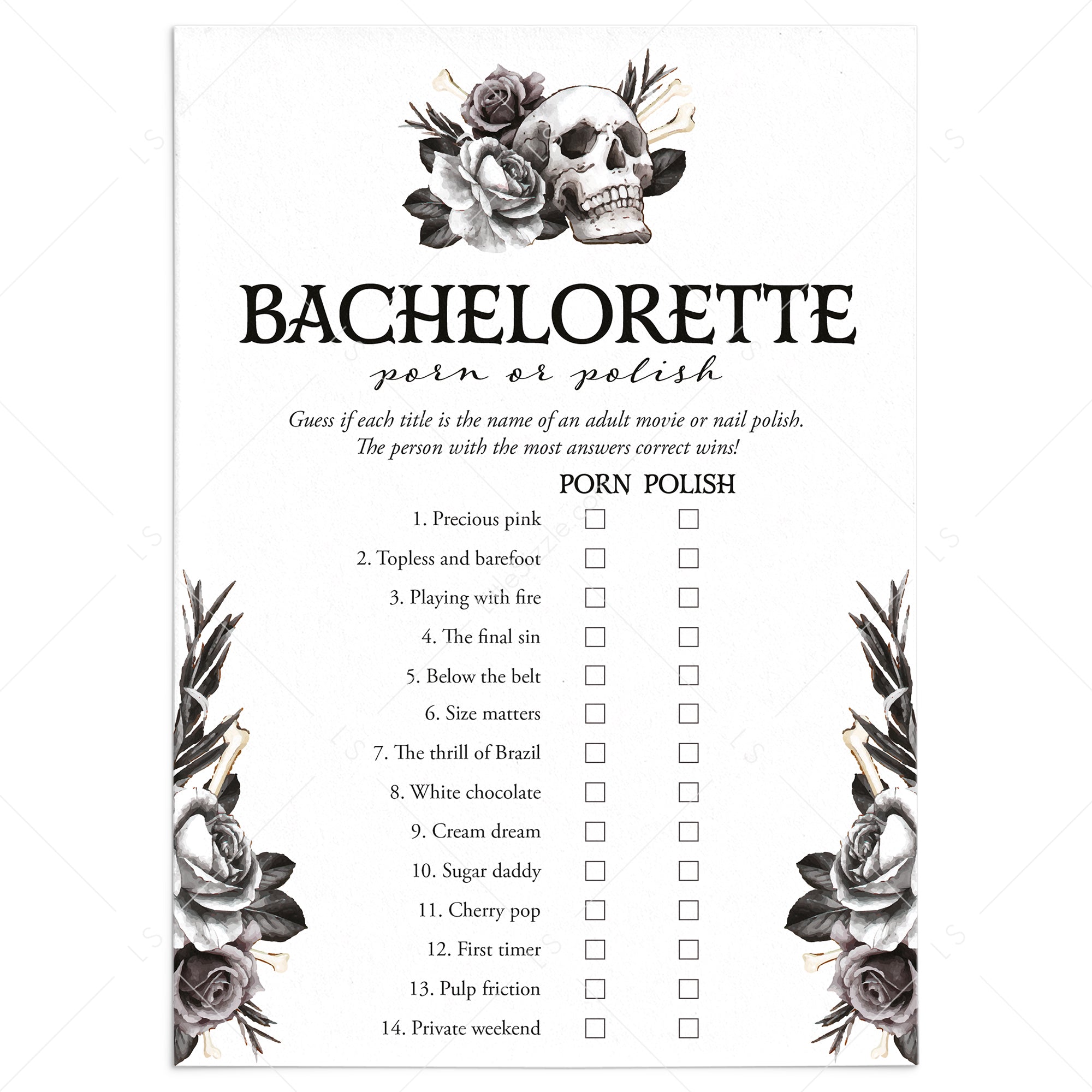 Bride or Die Bachelorette Porn or Polish Game with Answers by LittleSizzle