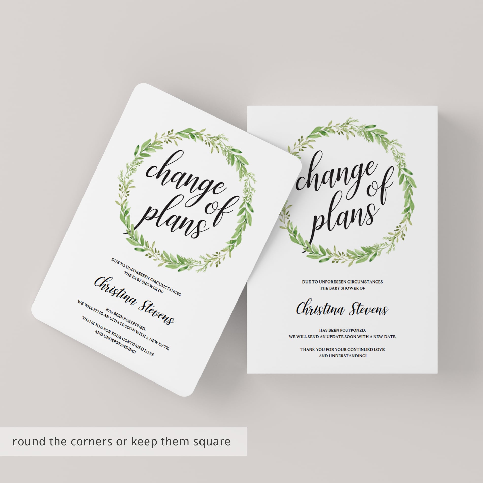 DIY postponed baby shower announcement template by LittleSizzle