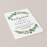 Postponed Wedding Shower Announcement Template Greenery