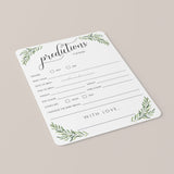 Predictions for Baby Gender Reveal Game Instant Download