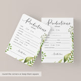 Baby Prediction Card Printable for Neutral Baby Shower
