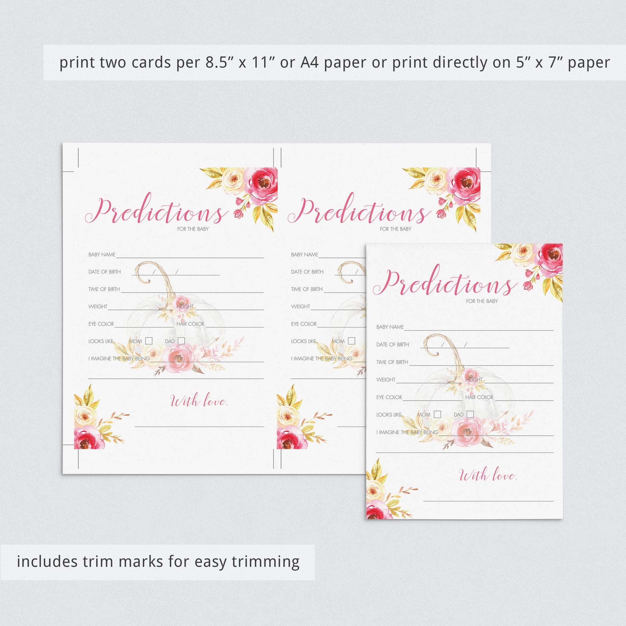 Predictions for the baby baby shower game for girl by LittleSizzle