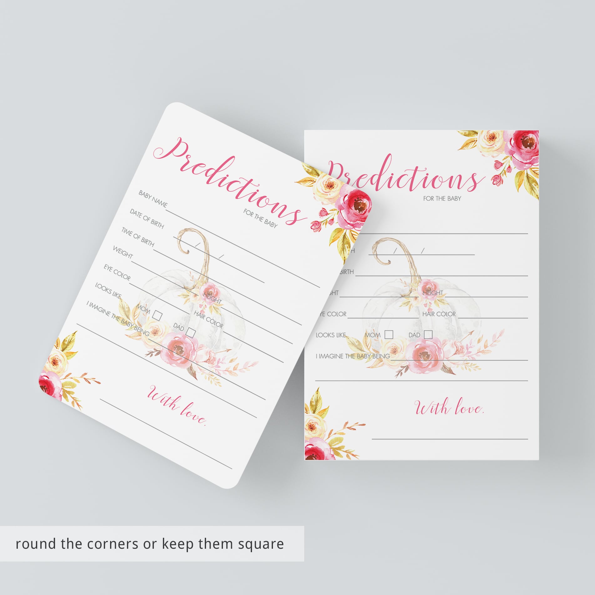 Fall themed baby shower games predictions for the new baby by LittleSizzle