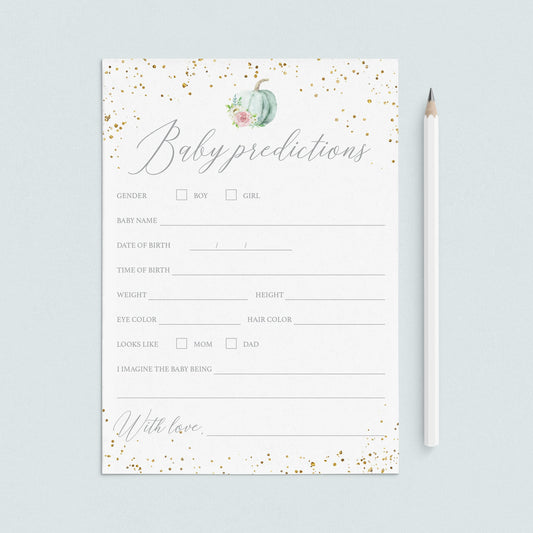 Pumpkin Baby Shower Predictions for Baby Cards by LittleSizzle