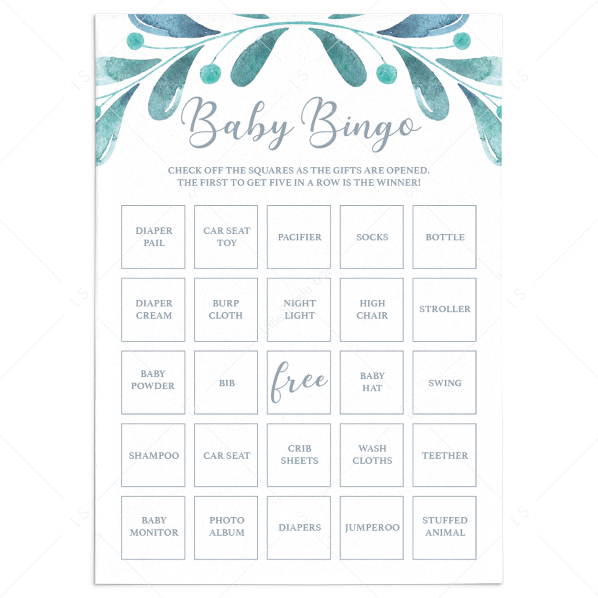 30 Prefilled Baby Bingo Cards Digital Download by LittleSizzle